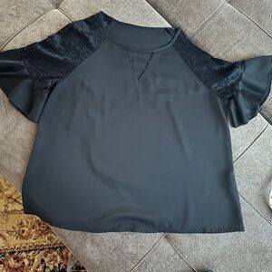 Elegant Black Lace Sleeve Women's Top from SHEIN NWOT